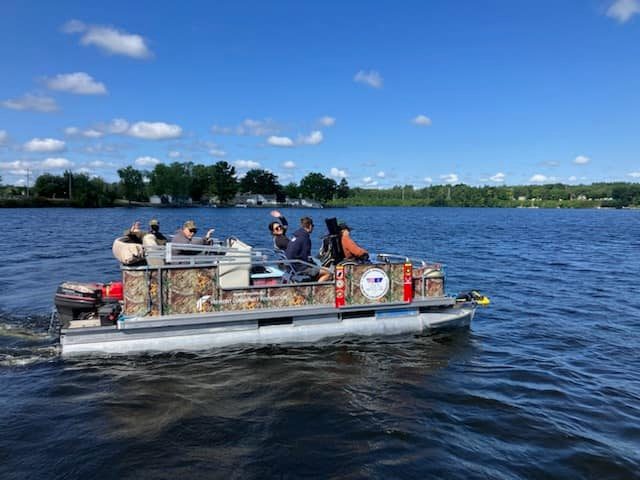 veterans out on the lake on a fishing trip